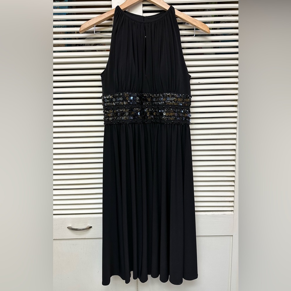 Jessica Black Sequin Halter Style Dress - Size 4